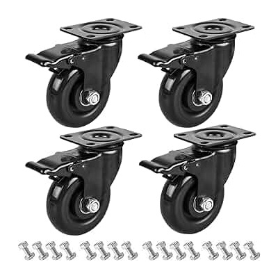 CASTER WHEEL BLACK 4'' SWIVEL WITH BREAK